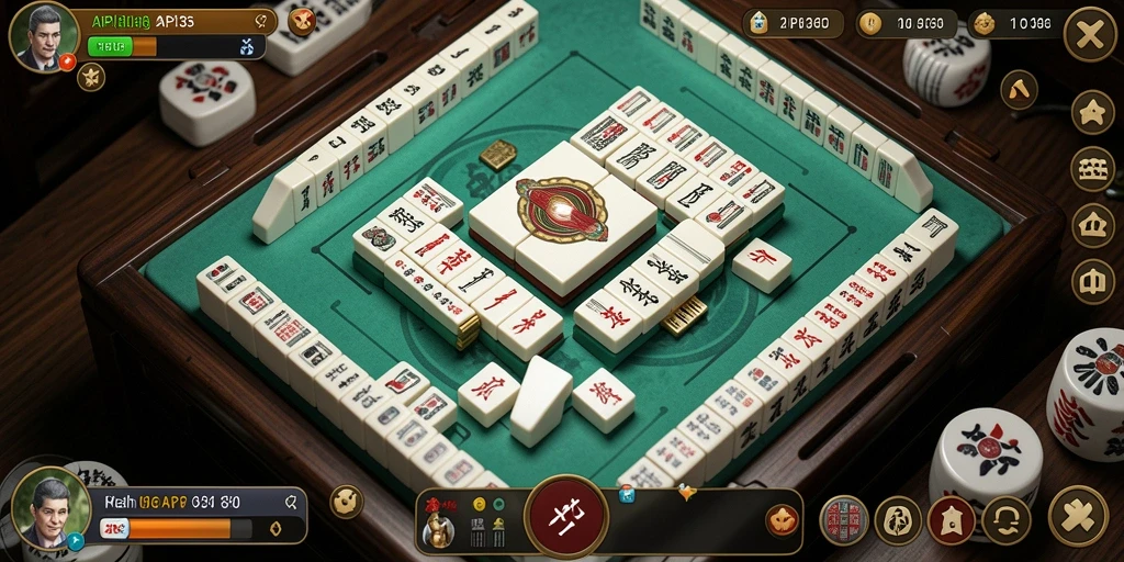 Tangkapan layar gameplay API33 yang menampilkan aksi mahjong yang mendebarkan.