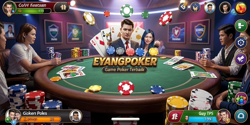 Gambaran gameplay seru dalam EYANGPOKER dengan fitur TPS.