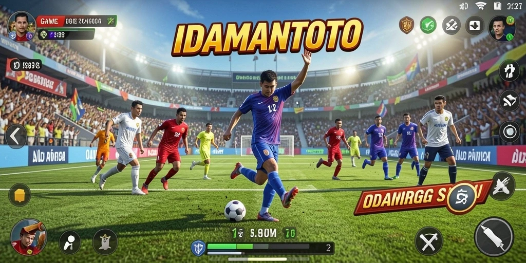 Gameplay seru dan kompetitif dalam IDAMANTOTO yang menggambarkan suasana olahraga.