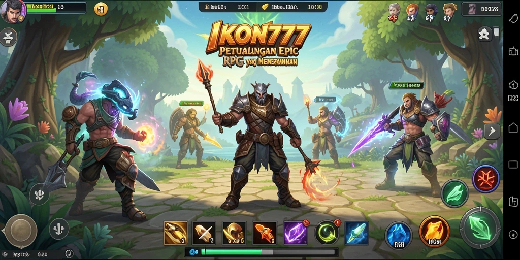 Screenshot gameplay IKON777 menampilkan karakter dalam pertempuran epik.