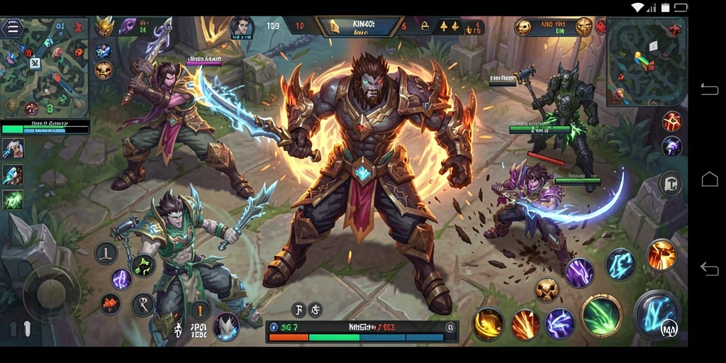 Screenshot utama KING403 menampilkan aksi seru dalam pertarungan MOBA.