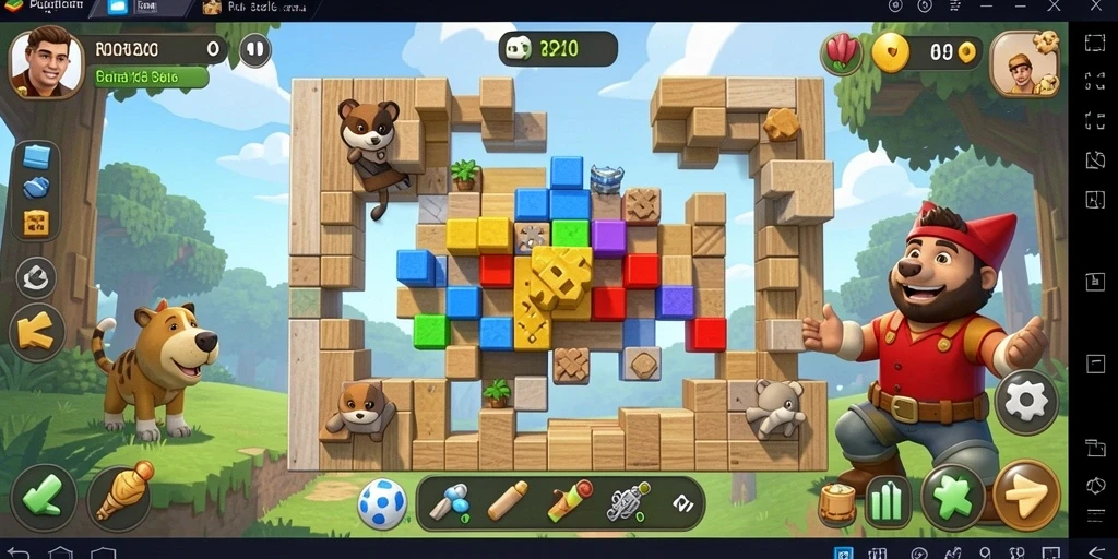 Screenshot gameplay RP55 yang menunjukkan momen seru dalam menyelesaikan puzzle.