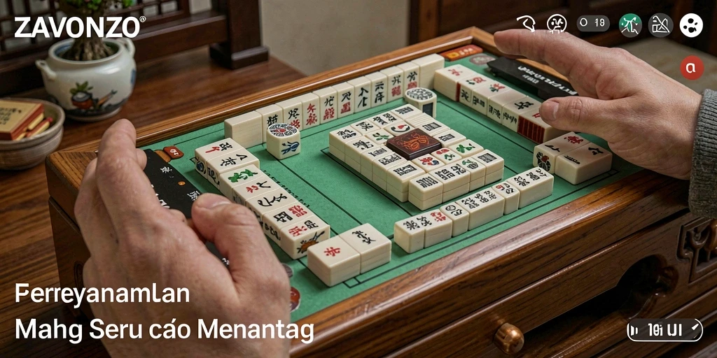 Screenshot game ZAVONZO menampilkan gameplay Mahjong yang menarik.